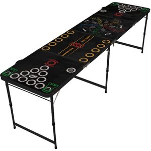 Beer-Pong Tisch "Multigame 2" | 5 verschiedene Spiele | Bier-Pong Tisch | klappbarer Spieltisch | US Partysport | stabiler Aluminium Tisch