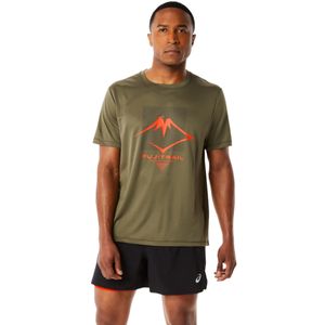 ASICS Fujitrail Logo SS Top Tee 2011C381-300, Mężczyźni, t-shirty, Zielony, Rozmiar: S