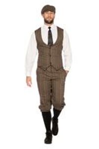 20er Jahre Peaky Blinders Anzug Knickerbocker Herren Kostüm Braun-Beige