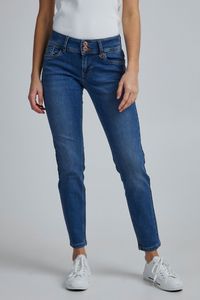 Pulz Jeans PZSUZY Damen Jeans Denim Hose Skinny Leg Regular Waist 5-Poket-Style mit Stretch Curved Fit