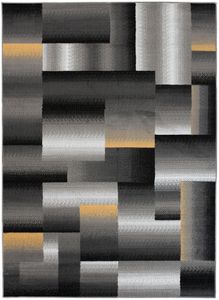 Teppich Wohnzimmer Kurzflor Modern Muster Geometrisch Grau 300 x 400 cm ( z904b-gray )
