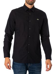 Lacoste Schmales Logo-Shirt, Schwarz M