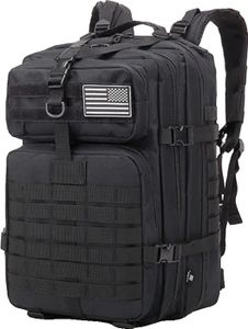 Outdoorowy plecak wojskowy, pojemność 50 l, wytrzymały nylon 1000D, Czarny (50L)