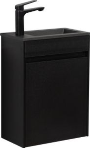 WC Badmöbel Sinta 40x22 cm Schwarz Schwarzes Waschbecken - Schrank Waschbecken Badezimmer Toilette