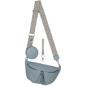 Bauchtasche  Umhängetasche Crossbody-Bag Hüfttasche Kunstleder Italy-Design L.BLUE