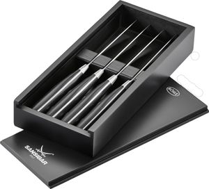 RÖSLE Sansibar Steakmesser-Set schwarz 4-teilig in schwarzer Holzbox