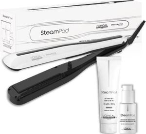 Steampod 3.0 Pack - L'Oréal Professionnel - UFR10011 - Profesionální parní narovnávač 2 v 1 - Sérum - Ošetření aktivované párou - Bílý