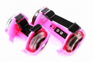 Roller - kolieska na topánky s LED osvetlením - ružové