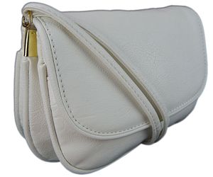 kleine Abendtasche Damentasche Exklusive Umhängetasche Premium Handtasche Weiß