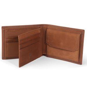 DONBOLSO Herren Geldbörse - XL Ledergeldbörse mit RFID Schutz - Schlichte schmale Geldbörse mit Münzfach - Robuste minimalistische Geldbörse für Männer - 10 cm x 12,5 cm, Vintage Braun