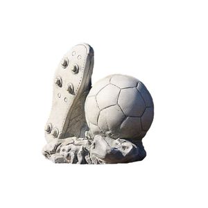 Schöner Fußball und Schuh aus Steinguss perfekt für den Garten die Terrasse oder den Vorgarten ist Frostfest Witterungsbeständig und Neu 19cm H, PO-553