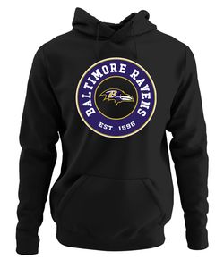 Baltimore Ravens - American Football NFL Super Bowl Kapuzenpullover Hoodie, Schwarz, XXL, Vorne