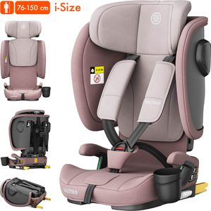 Daliya® JOYMAX i-Size Kindersitz, ISOFIX, Top Tether mit Warnmelder, für Kinder 76-150 cm, ab 15 Monaten, 9-36 kg, Autokindersitz, Autositz verstellbare Kopfstütze und Rückenlehne, 5-Punkt-Gurt, ECE R129/03, Rosa