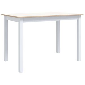 vidaXL Jedálenský stôl biely a hnedý 114x71x75 cm Gumené drevo Masív