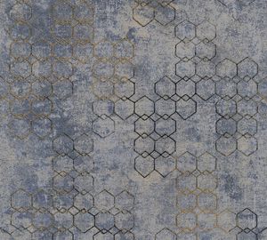 Livingwalls geometrische Tapete New Walls Urban Grace Vliestapete blau gold grau 10,05 m x 0,53 m