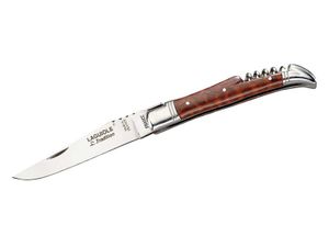 Laguiole-Messer mit Korkenzieher, Sandvik-Stahl 12C27,, Amourette-Schalen, polierte Edelstahlbacken