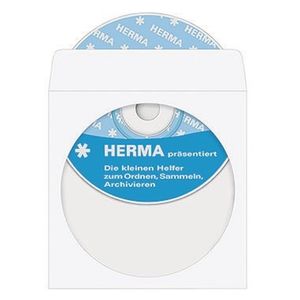 HERMA CD /DVD Papiertaschen mit Fenster weiß 124 x 124 mm 100 Stück