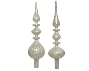 Christbaumspitze Glas 35cm Antik 1 Stück sortiert - Winterweiß