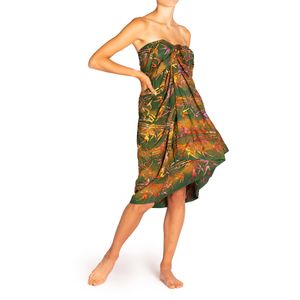 PANASIAM Sarong B Wax batik odcienie zieleni Pareo