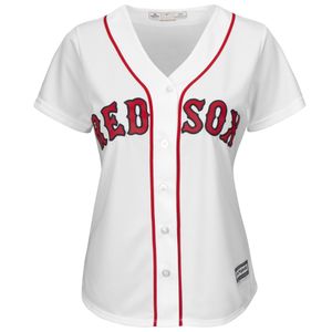 MLB Boston Red Sox Damen Baseball Trikot Cool base Majestic Jersey weiß Girls (L)