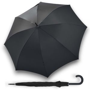 Bugatti Buddy Long - pánský holový vystřelovací deštník, černá, plná barva