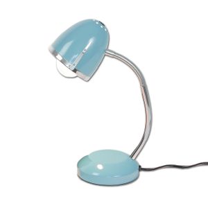 Tischlampe Metall E27 Flexarm 36 cm hoch Blau Retro Nachttischlampe Tischleuchte