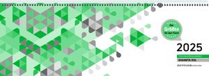 Zettler - Tisch-Querkalender Giganta 2025 XXL grün, 42,2x14,8cm, Bürokalender mit 120 Seiten, 1 Woche auf 2 Seiten, Monatsübersicht, Notizbereich, Ringbindung und deutsches Kalendarium Zettler - Tisch-Querkalender Giganta 2025 XXL grün, 42,2x14,8cm, Bürokalender mit 120 Seiten, 1 Woche auf 2 Seiten, Monatsübersicht, Notizbereich, Ringbindung und deutsches Kalendarium
