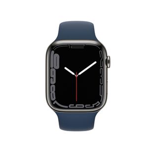 Apple Watch Series 7 Edelstahl 45mm Cellular Graphite (Sportarmband abyssblau) *NEW*