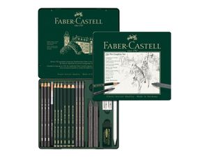 FABER-CASTELL PITT GRAPHITE Set medium 19-teiliges Etui