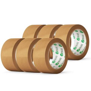 V1 Trade Paper Tape 48 mm x 50 m - 3 x Eco Packing Tape Paper and Brown - baliaca páska z papiera odolná voči UV žiareniu - baliaca páska - papierová páska (3 kotúče)