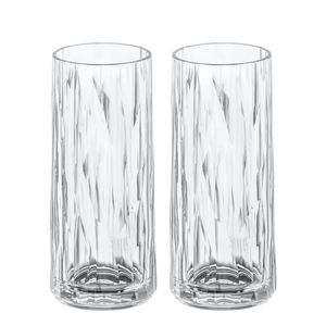 Koziol - Superglas Club No. 03 Langes Trinkglas 250 ml 2er-Set