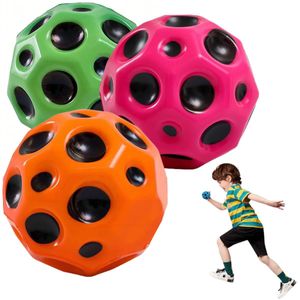 3PCS Space Ball Super High Bouncing Bounciest Lightweight Foam Ball Easy To Grip And Catcher Sport Training Ball Astro Jump Ball, Grün+Orange+Rosa