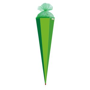 XXL-Bastelschultüte 100 cm grün sechseckig - extra stabil durch Rot(h)-Spitze mit Tüll-Verschluss