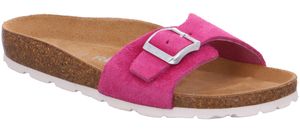 Rohde Damen Leder Pantoletten Leder-Tieffußbett Schnalle Alba 5589, Größe:39 EU, Farbe:Pink