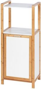 WENKO Regal Finja mit Wäschebox Badregal Bambus Bad WC Schlafzimmer 40x95x30cm