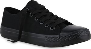 VAN HILL Damskie Sneaker Niskie Sznurowane Wygodne Materiałowe Buty Casualowe 841314, Kolor: Czarny, Rozmiar: 36