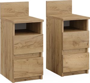 Vicco Nachttisch Monty, 25 x 59.1 cm 2er Set, Goldkraft Eiche