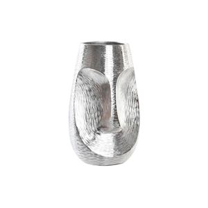 Vase DKD Home Decor Gesicht Silberfarben Aluminium Moderne 19 x 19 x 31 cm