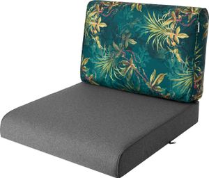 PillowPrim, Stulhkissen, Kissen für Rattansessel, Outdoor, Auflage, Palettenkissen, Sitzkissen, Rattanmöbel, Graphit + Grasgrün, 50 x 50 cm PillowPrim, Stulhkissen, Kissen für Rattansessel, Outdoor, Auflage, Palettenkissen, Sitzkissen, Rattanmöbel, Graphit + Grasgrün, 50 x 50 cm