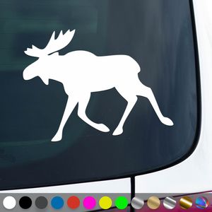 PantherPixel Elch Aufkleber Rentier Schweden Wohnmobil Camping Sticker Auto Geschenkidee Farbe Weiss