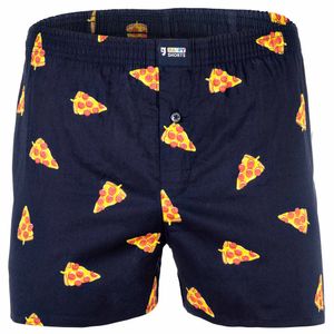 Happy Shorts Herren Web-Boxershorts - American Boxershorts Pizza S