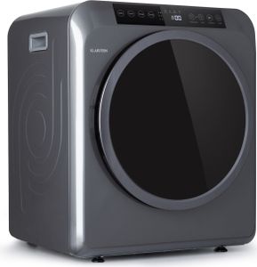 Klarstein EZ Dry Wäschetrockner, Ablufttrockner, Frontlader, 1500 W, freistehend / Unterbau, 6 kg, 3 Wärmestufen, Betriebszeit bis 165 Minuten, 6 Programme, Knitterschutzfunktion, grau