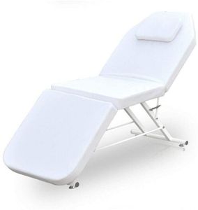 Massageliege Massagestühle Klappbar Kosmetikliege Massagetisch Behandlungsliege mit 3 Zonen Dreifach Gefaltetes Kosmetikbett Salon Spa (Weiß)