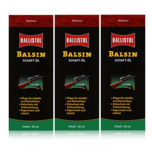 Ballistol Balsin Schaft-Öl rotbraun 50ml - Holzschutz (3er Pack)