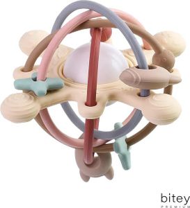 Bitey - Silikon - Baby - Rassel Premium - Berry Bliss - BPA-frei - Greif- und Beißspielzeug - Rassel - Klang - Geschenk zur Mutterschaft - Geschenk zur Babyparty - Babyspielzeug - Spielen und Entdecken