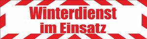 INDIGOS UG - Magnetschild "Winterdienst im Einsatz" mit Rahmen 45 x 12 cm - Magnetfolie für Auto / LKW / Truck / Baustelle / Firma