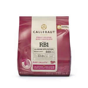 Callebaut RUBY Schokoladenkuvertüre, Callets 400 g, Backschokolade, Chips