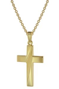 trendor 75814 Halskette mit Kreuz-Anhänger für Herren Gold auf Silber, 50 cm