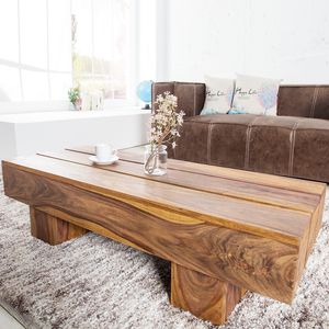 riess-ambiente Massivholz Design Couchtisch BOLT 100cm Sheesham stone finish Beistelltisch Tisch