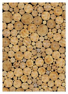 Wallario Duschmatte Antirutschmatte Badmatte Fußmatte Holzstapel rund, Größe ca. 70 x 50 cm